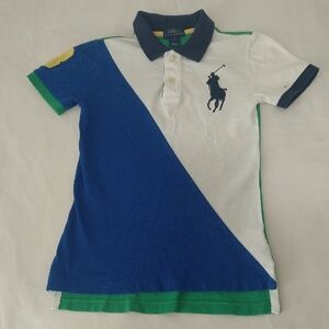Polo by Ralph Lauren Kids Blue, White, and Green Polo Shirt Size 6
